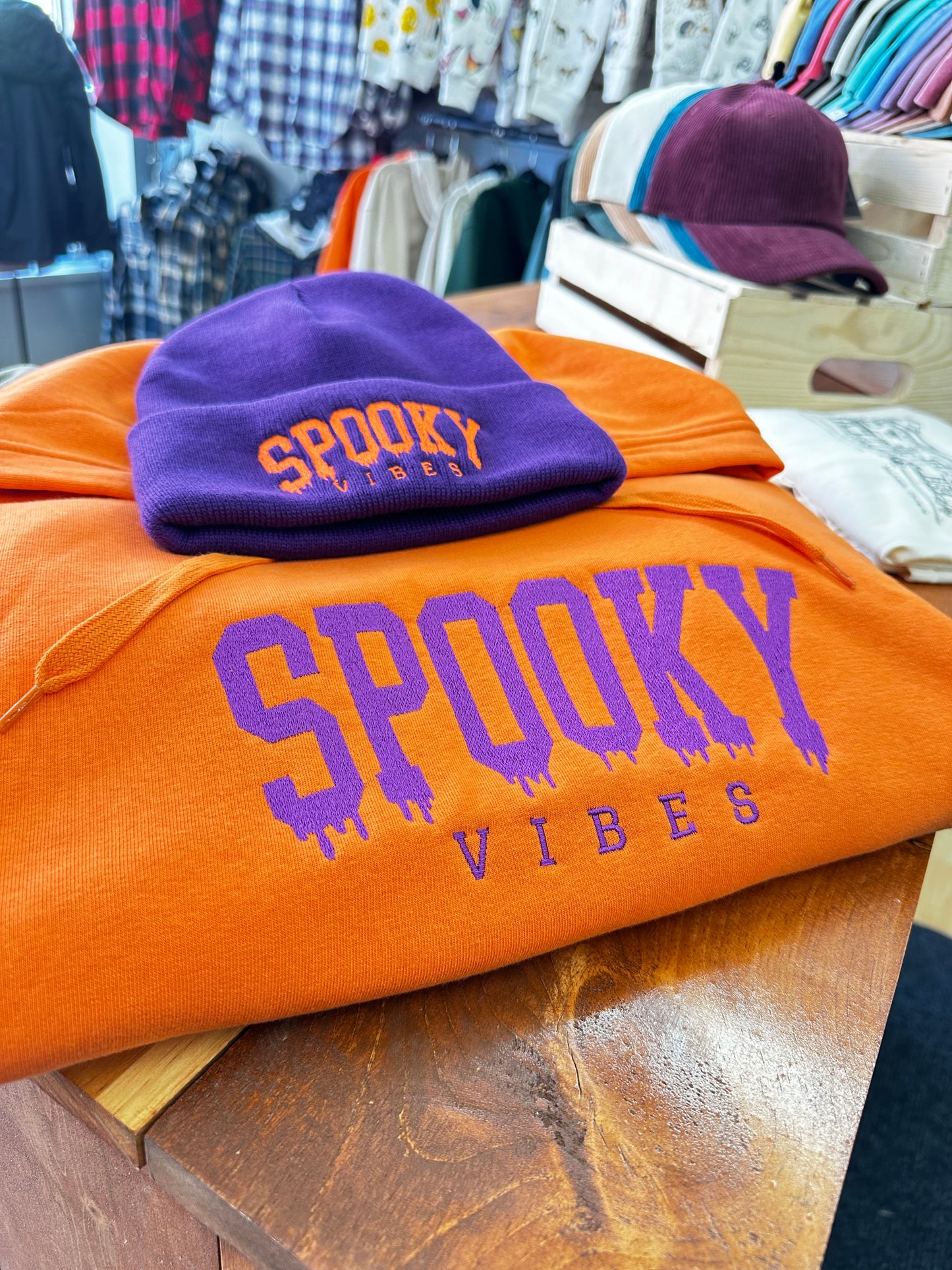 Spooky vibes Embroidery Hoodie