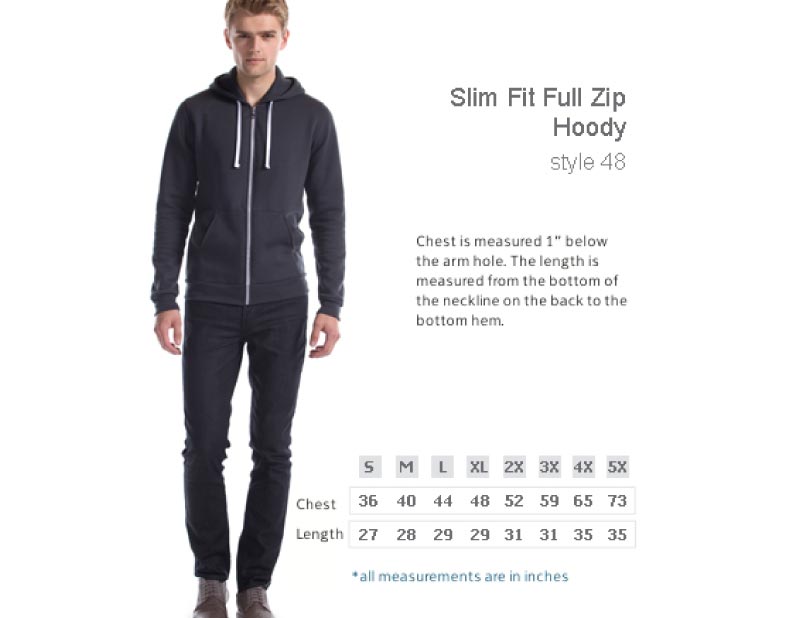 Skibees Slim Fit Full Zip Hoodie