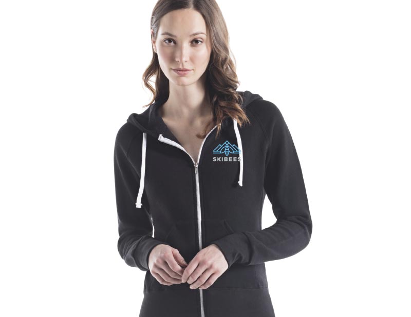 Skibees Ladies Three-End Bamboo Fleece Full Zip Hooded Sweatshirt