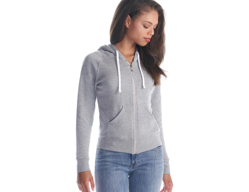 Skibees Ladies Three-End Bamboo Fleece Full Zip Hooded Sweatshirt
