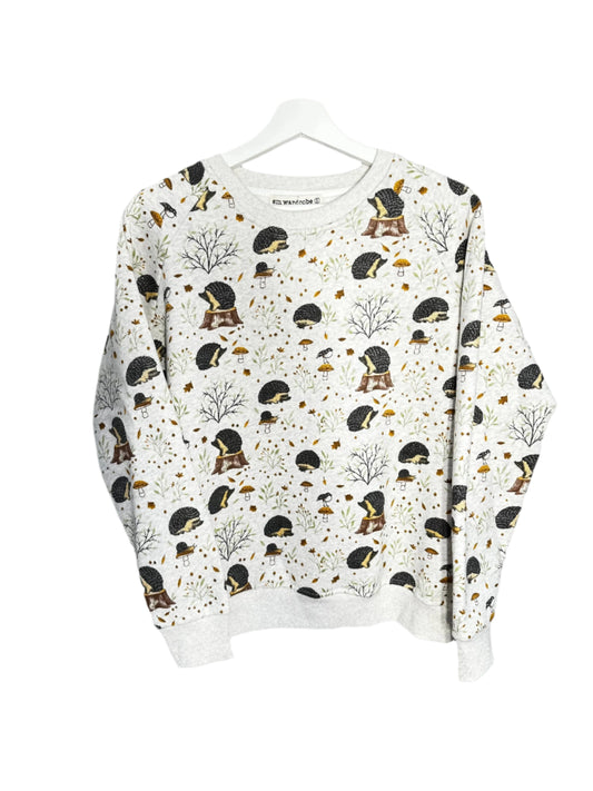 HEDGEHOG MUSHROOM PRINT SWEATSHIRT